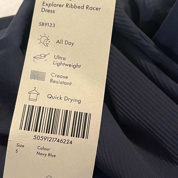 Sweaty Betty Explorer Ribbed Racer Back Dress Navy Small NWT Athletic Casual - Picture 11 of 11